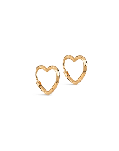 Enamel Copenhagen - Organic Heart Small Hoops - Guldfarvet